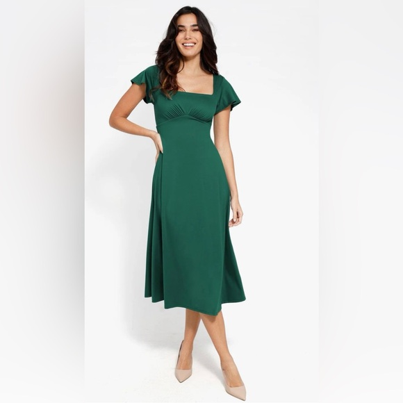 Popilush Dresses & Skirts - Popilush Shapewear Built-In Tummy Control A-Line Midi Dresses